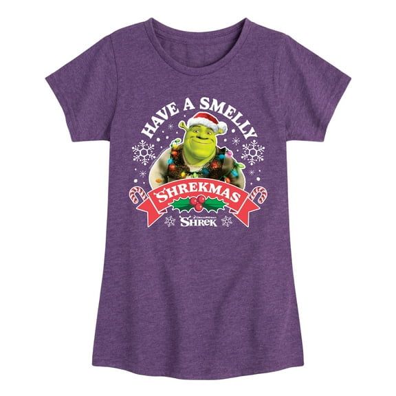 Shrek - Have A Smelly Shrekmas - Girls Youth Fitted Short Sleeve Graphic T-Shirt