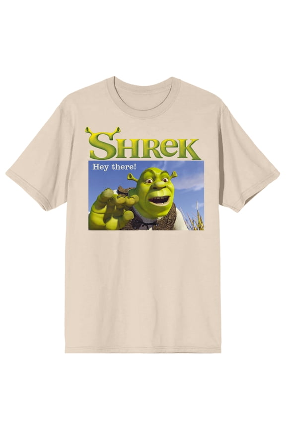 Shrek Hey There Unisex Natural Short Sleeve Crew Neck Tee-Large