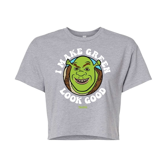 Shrek - I Make Green Look Good - Juniors Cropped Cotton Blend T-Shirt