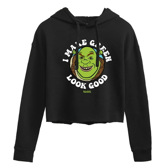 Shrek - I Make Green Look Good - Juniors Cropped Pullover Hoodie