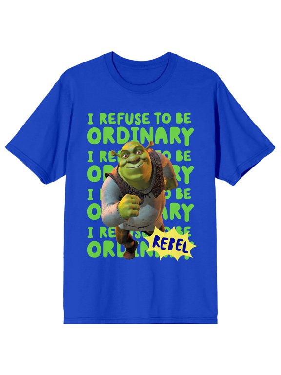 Shrek I Refuse To Be Ordinary Crew Neck Short Sleeve Royal Blue Unisex T-shirt-Medium