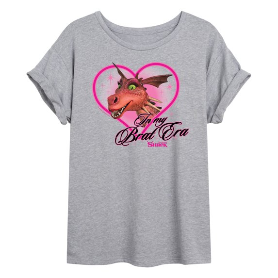 Shrek - In My Brat Era Dragon - Juniors Oversized Graphic T-Shirt