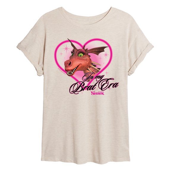 Shrek - In My Brat Era Dragon - Juniors Oversized Graphic T-Shirt