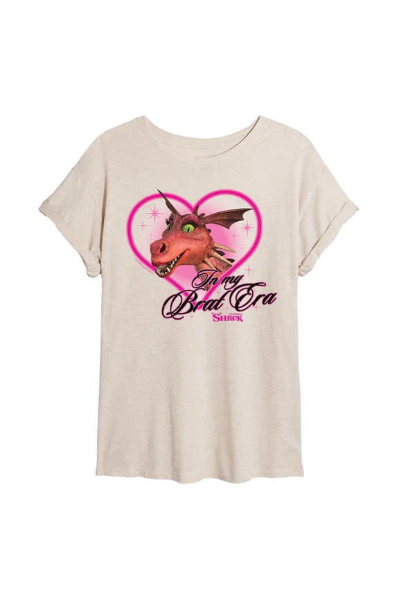 - In My Brat Era Dragon - Juniors Oversized Graphic T-Shirt