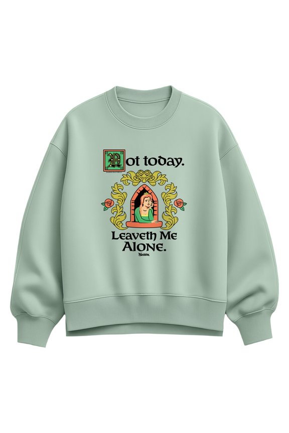 - Leaveth Alone Oversized Fleece Crew Sweatshirt