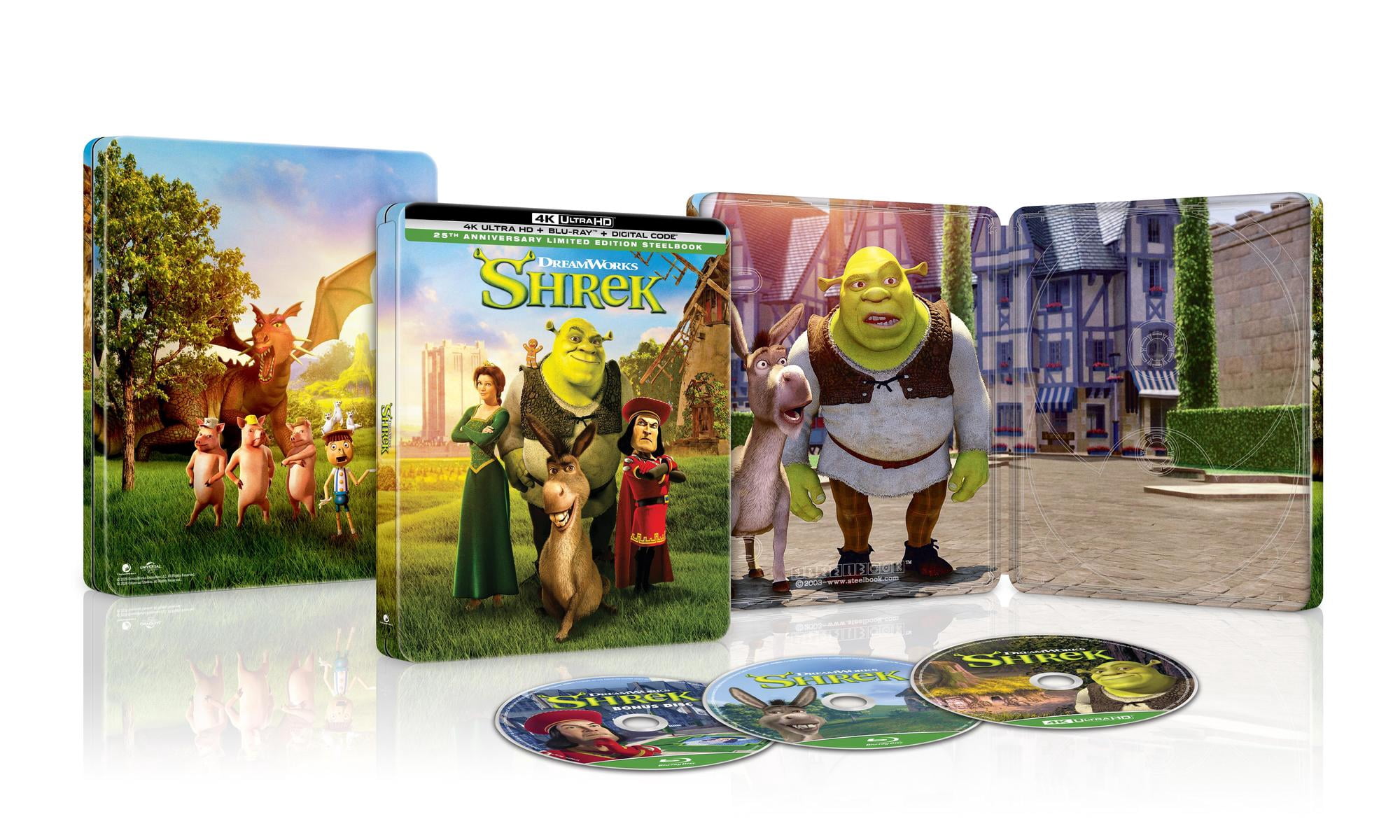 Shrek (Limited Edition 25th Anniversary Steelbook) (4K Ultra HD + Blu-ray + Digital Copy), Family, DreamWorks