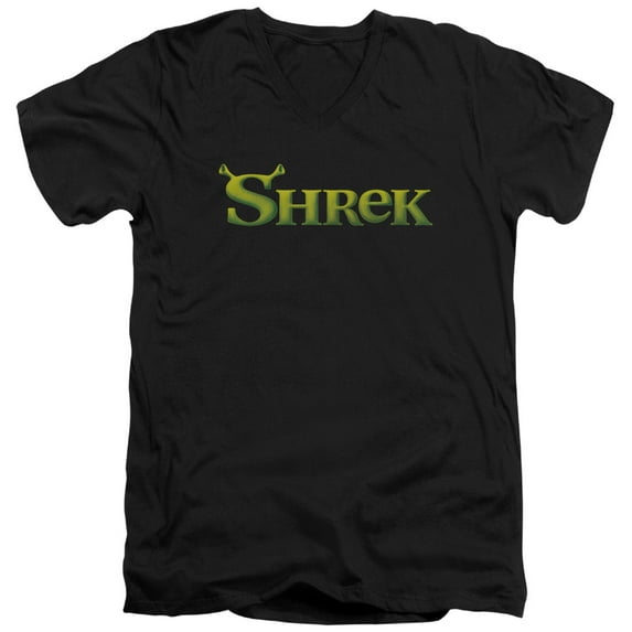 Shrek/Logo S/S Adult V-Neck T-Shirt 30/1 T-Shirt Black