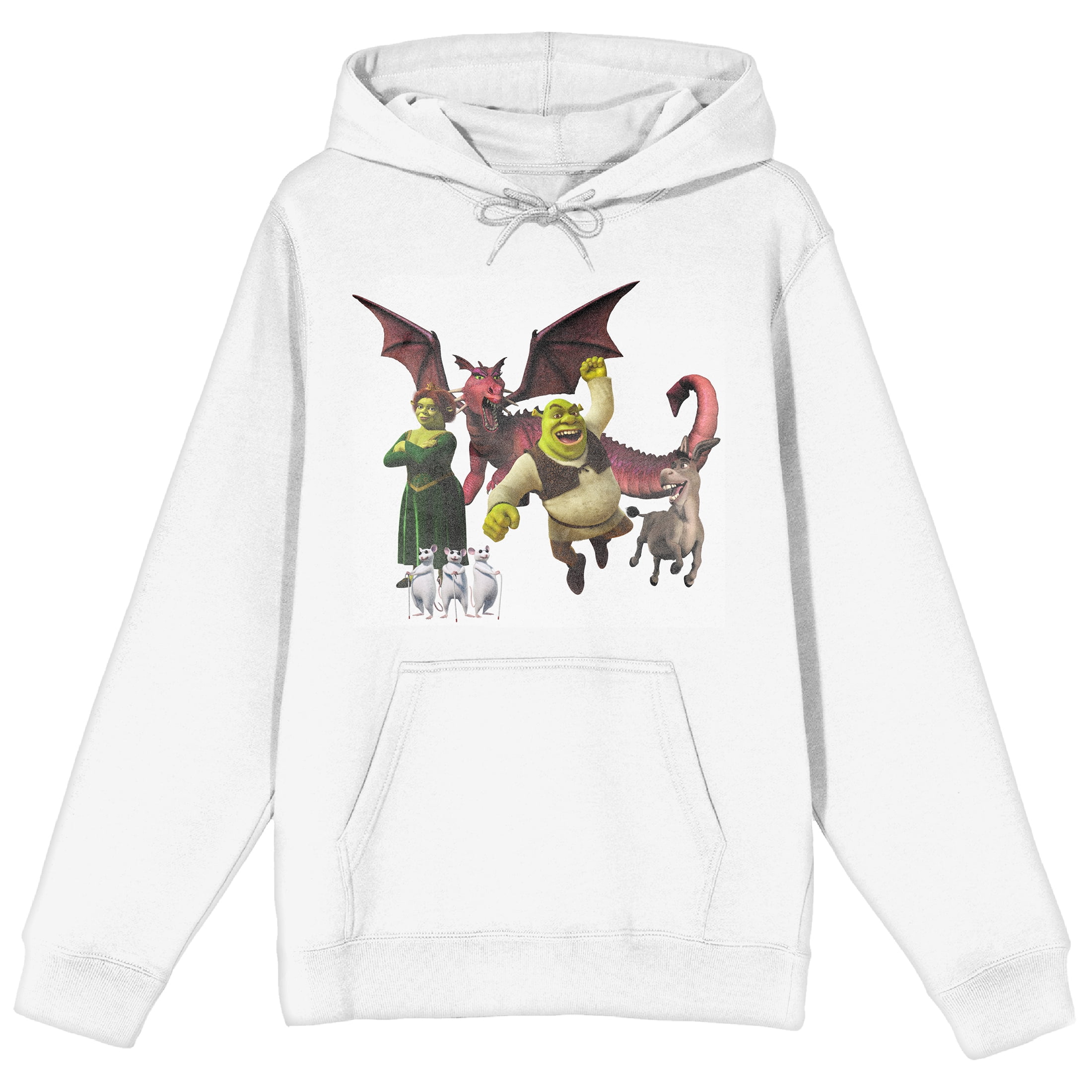 Shrek & Donkey Crewneck Sweatshirt - Official Movie Merchandise Long Sleeve White