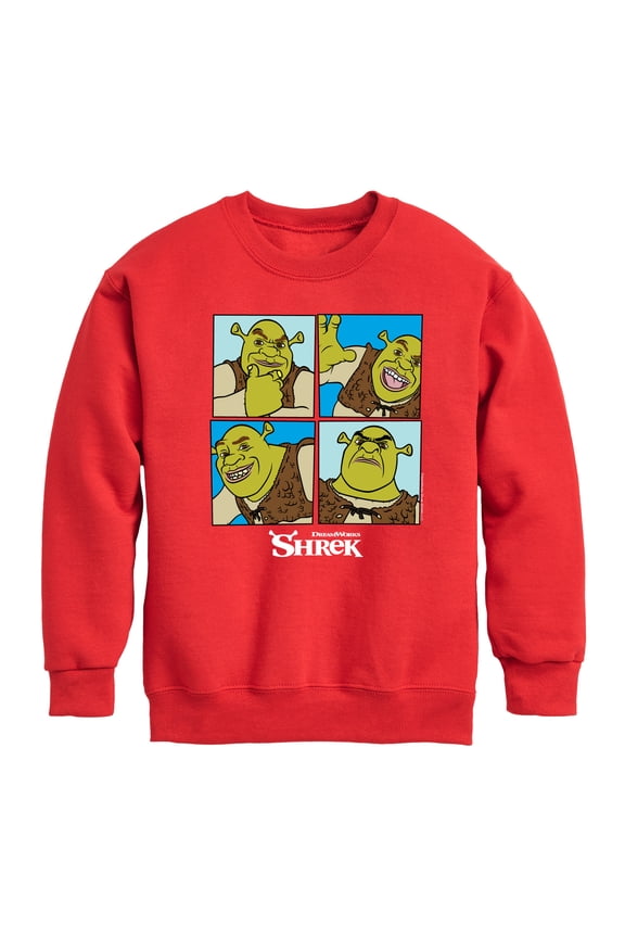 - Many Faces of Shrek - Toddler And Youth Crewneck Fleece Sweatshirt