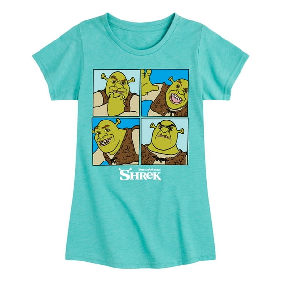 Shrek - Many Faces of Shrek - Toddler And Youth Girls Short Sleeve Graphic T-Shirt