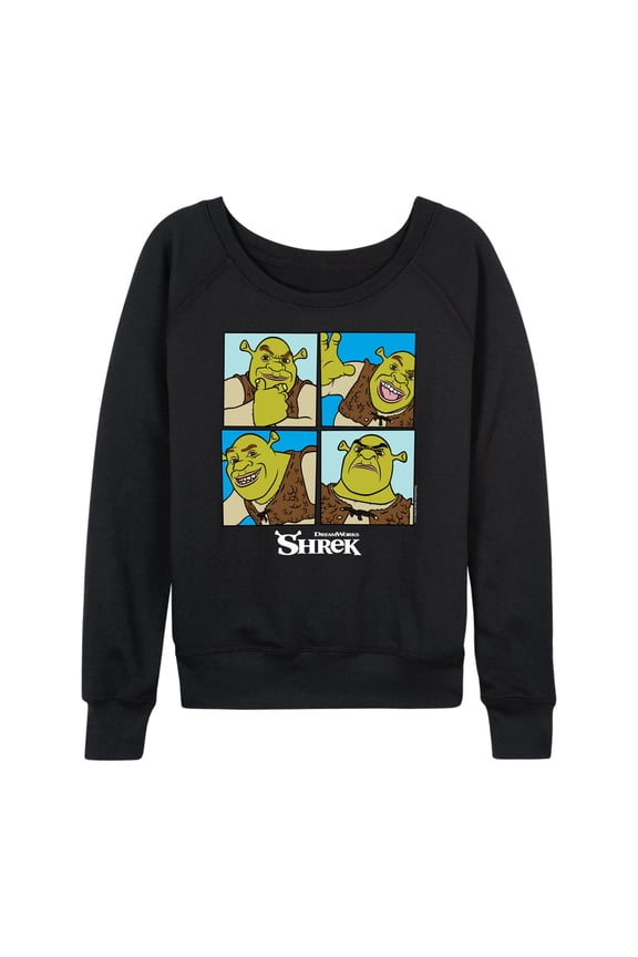 - Many Faces of Shrek - Women's Lightweight French Terry Long Sleeve Shirt