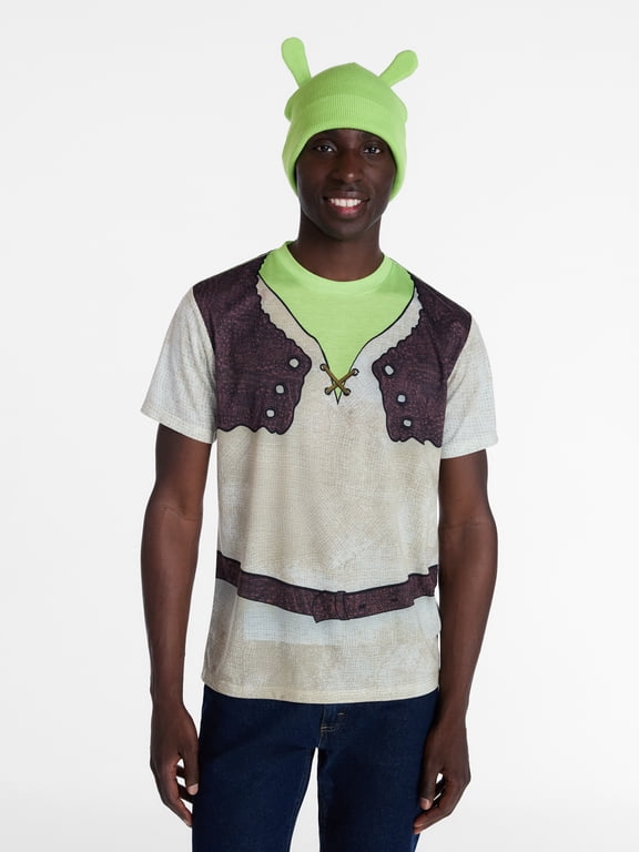 Men’s Graphic Cosplay Graphic Tee and Beanie Set, 2 Piece, Sizes XS-3XL