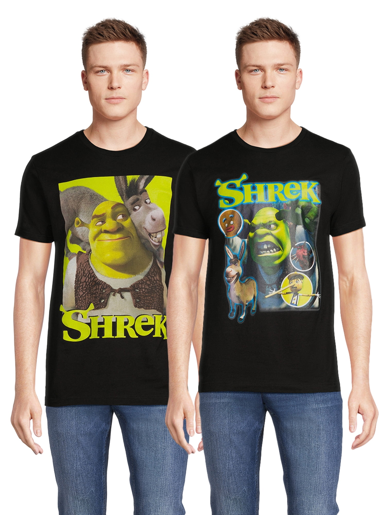 Shrek Men???s and Big Men???s Graphic Tee Shirts, 2-Pack, Sizes S-3XL ...