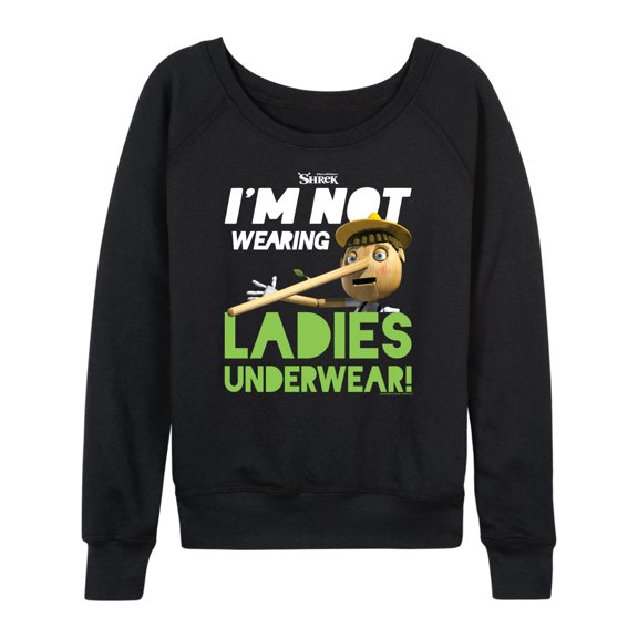 Shrek - Not Wearing Ladies Underwear - Women's Lightweight French Terry Long Sleeve Shirt