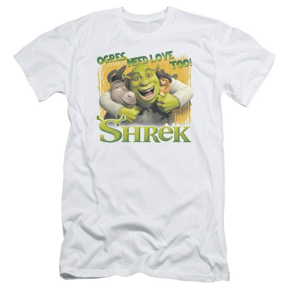 Shrek/Ogres Need Love S/S Adult 30/1 T-Shirt White
