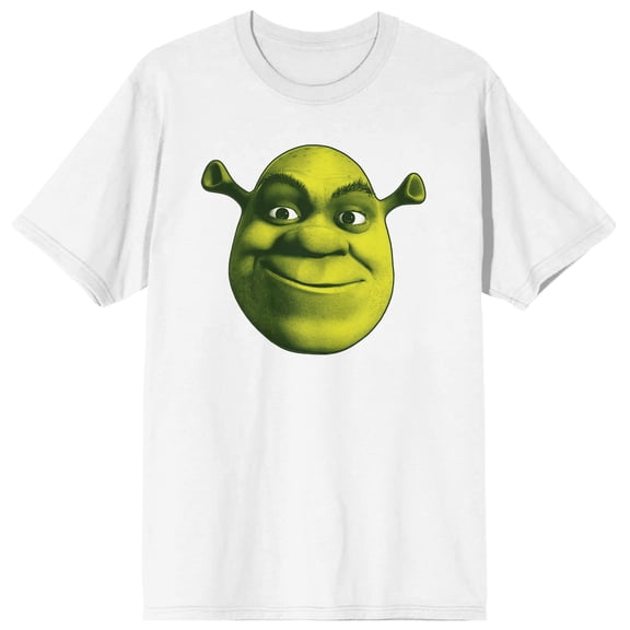Shrek Oversized Ogre Face Crew Neck Short Sleeve Men's White T-shirt-3XL