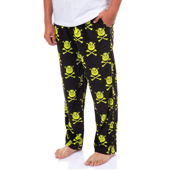 Shrek Pajamas Men's Crossbones Velour Lounge Pajama Bottom Pants