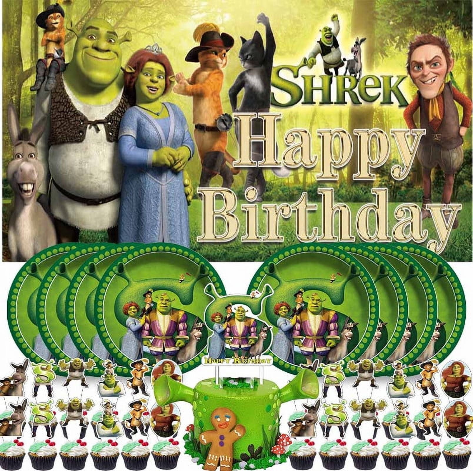 Shrek Party Supplies Birthday Decorations Plates Banner Kids Cake Toppers Set Decor - Walmart.com