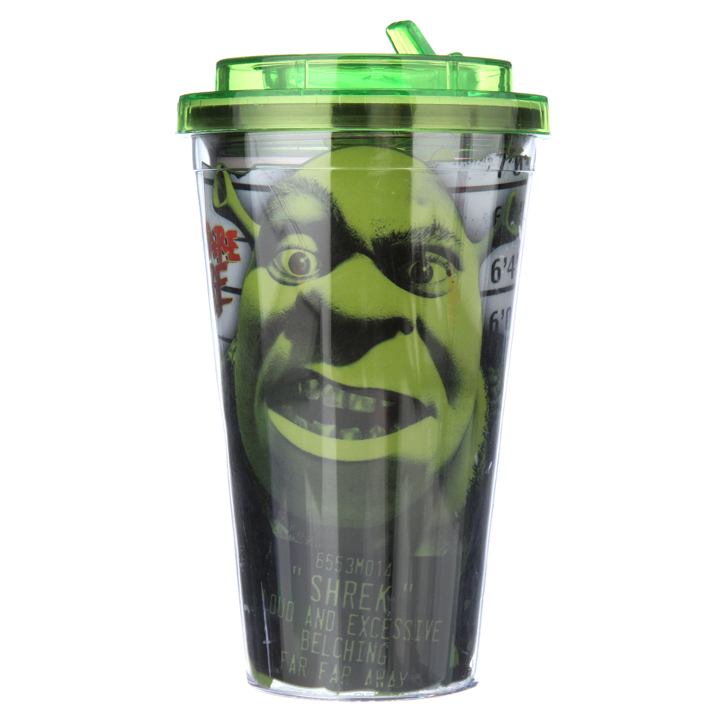 Shrek Plastic Flip Straw Cold Cup 