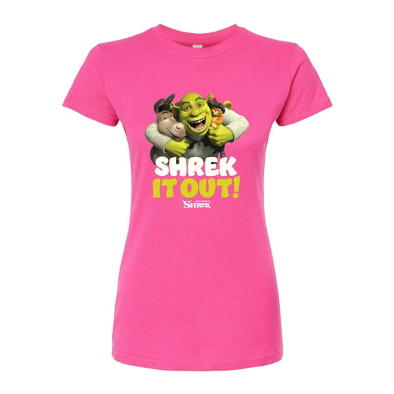 Shrek - Puss in Boots - Donkey - Shrek It Out - Juniors Fitted Graphic T-Shirt