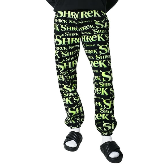 Shrek Repeat Logo Adult Black Sweatpants Small