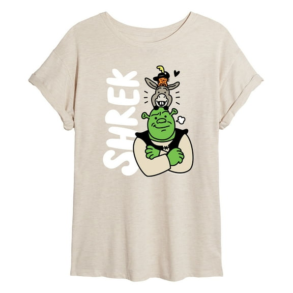 Shrek - Shrek Stacked Characters - Women's Oversized T-Shirt