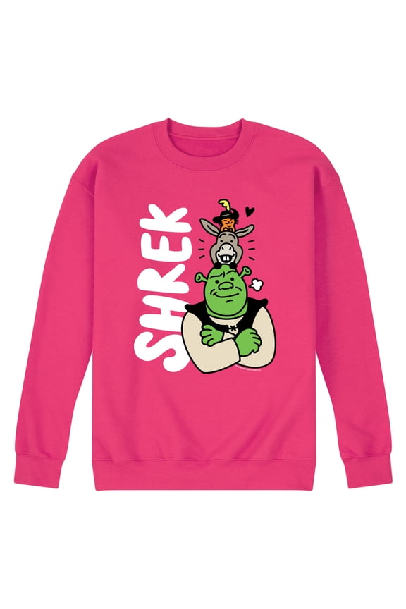 - Shrek Stacked Characters - Men's Crew Neck Fleece Pullover
