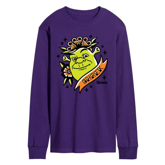 Shrek - Shrek Tattoo Portrait - Men's Long Sleeve Graphic T-Shirt
