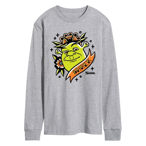 Shrek - Shrek Tattoo Portrait - Men's Long Sleeve Graphic T-Shirt