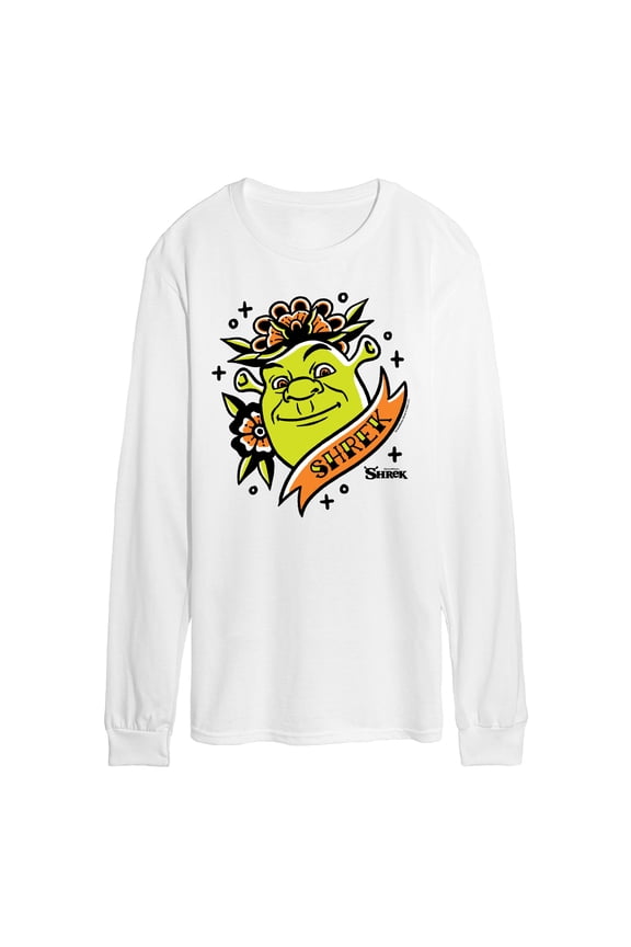 - Shrek Tattoo Portrait - Men's Long Sleeve Graphic T-Shirt