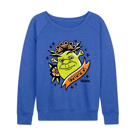 Shrek - Shrek Tattoo Portrait - Women's French Terry Long Sleeve Pullover