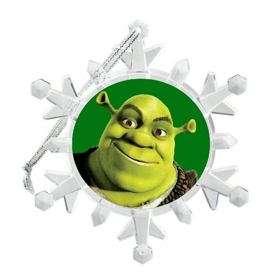 Shrek Snowflake Multi Colored Blinking Light Holiday Christmas Tree Ornament Batteries Included