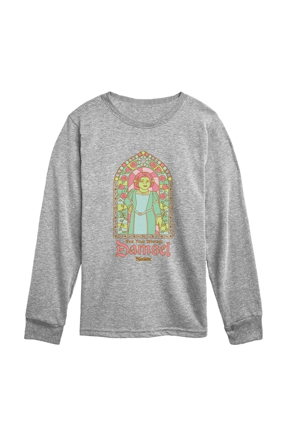 - Stained Glass Fiona - Youth Boys Long Sleeve Graphic T-Shirt