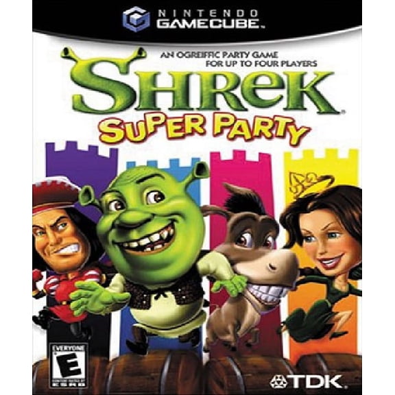 Restored Shrek: Super Party, by TDK, Nintendo GameCube, Party Game, Parental Controls