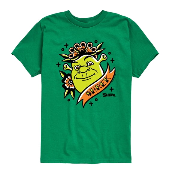 Shrek - Tattoo Portrait - Youth Boys Short Sleeve Graphic T-Shirt