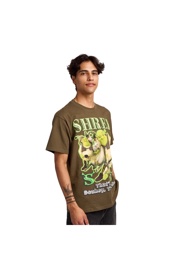 Shrek That'll Do Donkey Men's Brown Crew Neck Short Sleeve T-shirt-XL