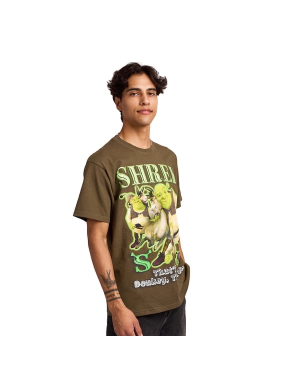 Shrek That'll Do Donkey Men's Brown Crew Neck Short Sleeve T-shirt-XL