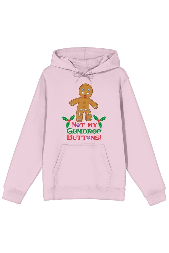 Shrek The Halls Not My Gumdrop Buttons Adult Cradle Pink Long Sleeve Hooded Sweatshirt-XXL