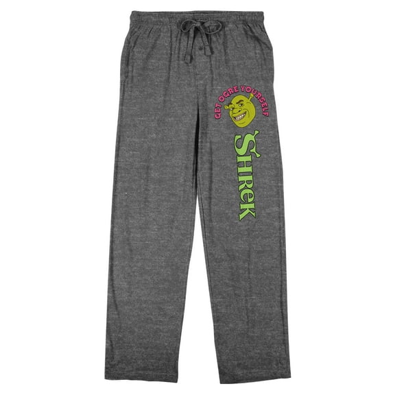 Shrek Title Art and Character Men's Heather Gray Sleep Pajama Pants-3XL