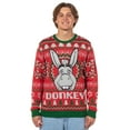 thumbnail image 1 of Shrek Ugly Christmas Sweater Men's Donkey Fair Isle Holiday Knit Pullover, 1 of 6