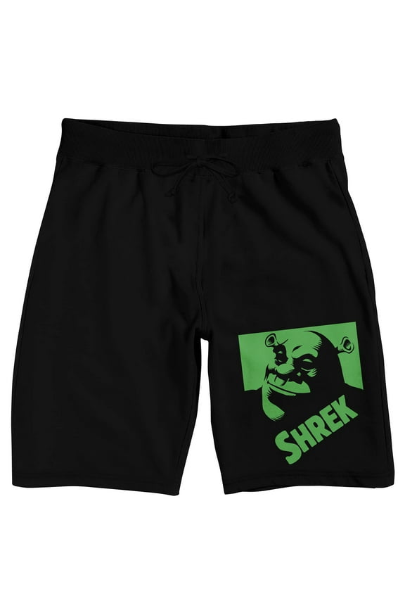 Shrek What The Shrek Men's Black Sleep Pajama Shorts-Large