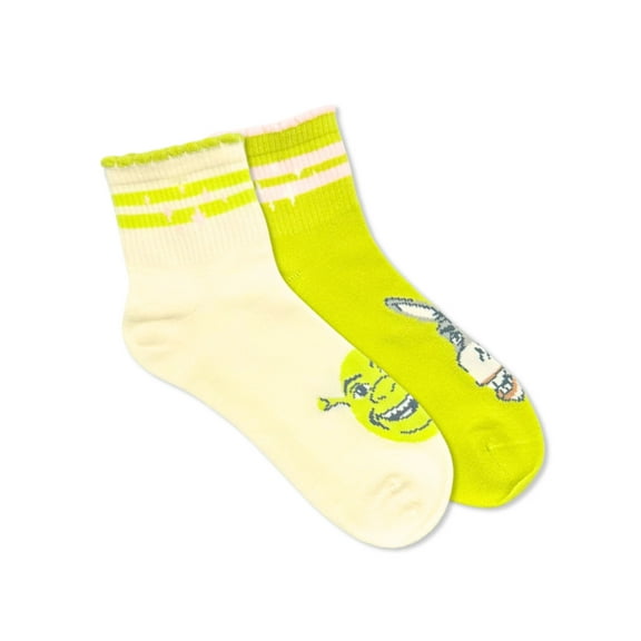 Shrek Women's Ankle Socks, 2-Pack, Size 4-10