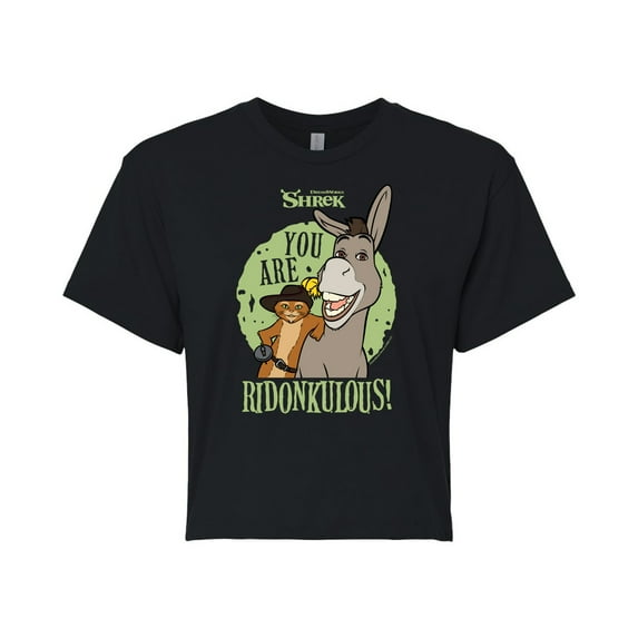 Shrek - You Are Ridonkulous - Juniors Cropped Cotton Blend T-Shirt