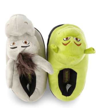 Shrek and Donkey Little and Big Boys’ Plush 3D Slippers, Sizes 11-5