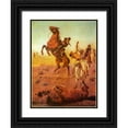 thumbnail image 1 of Shreyvogel, Charles 19x24 Black Ornate Wood Framed with Double Matting Museum Art Print Titled - Fight For Water, 1 of 4