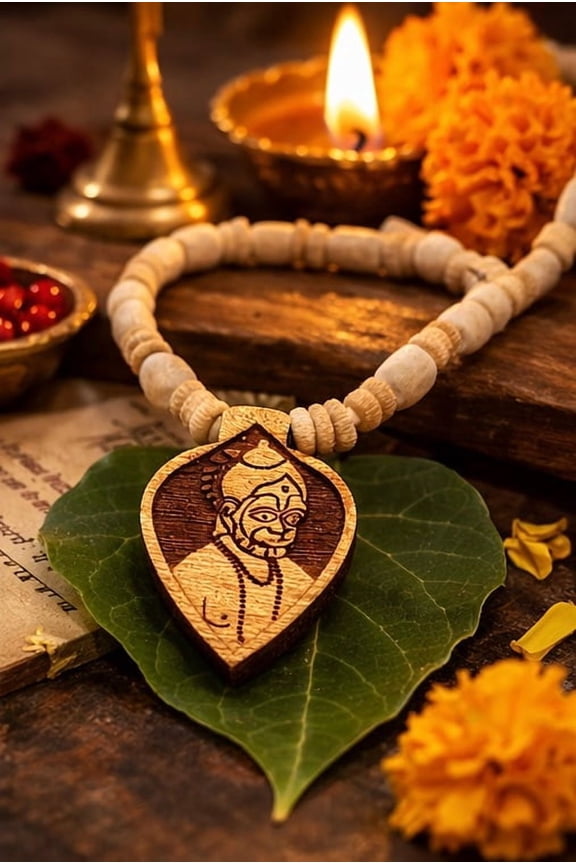 Shri Hanuman Tulsi (basil) mala,Spritual Pendant Necklace for Women and Men