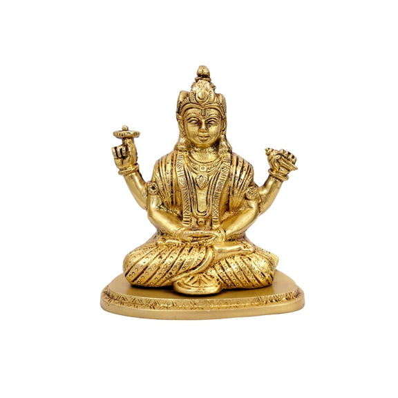Shri Krishna with sudarshan chakra Brass Statue for Puja, Home Mandirs, Gifts, Showpiece by Pooja Bazar 3.5 X 5.5 X 5 In