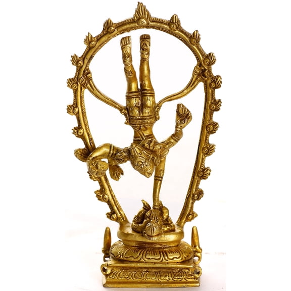Shri Shiva Tandava Statue In Brass - Handmade Hindu Sculpture