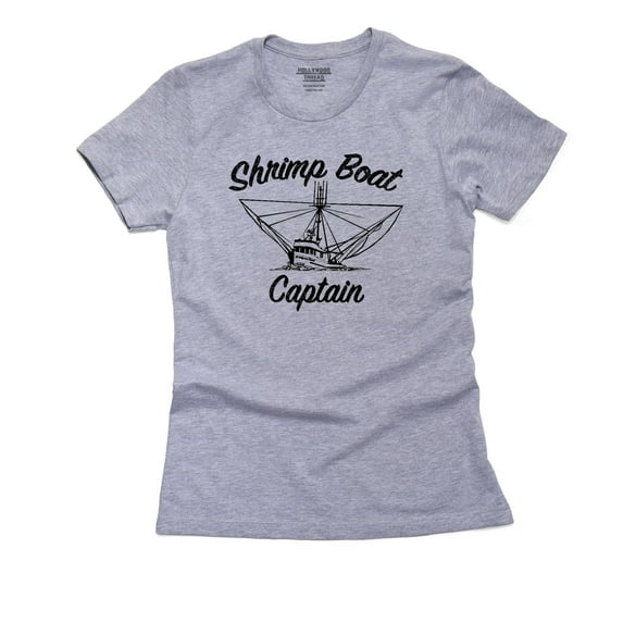 Shrimp Boat Captain - Awesome Marine Graphic Women's Cotton Grey T-Shirt