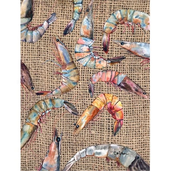 Shrimp Canvas Flag - House Size- 28 x 40 in.